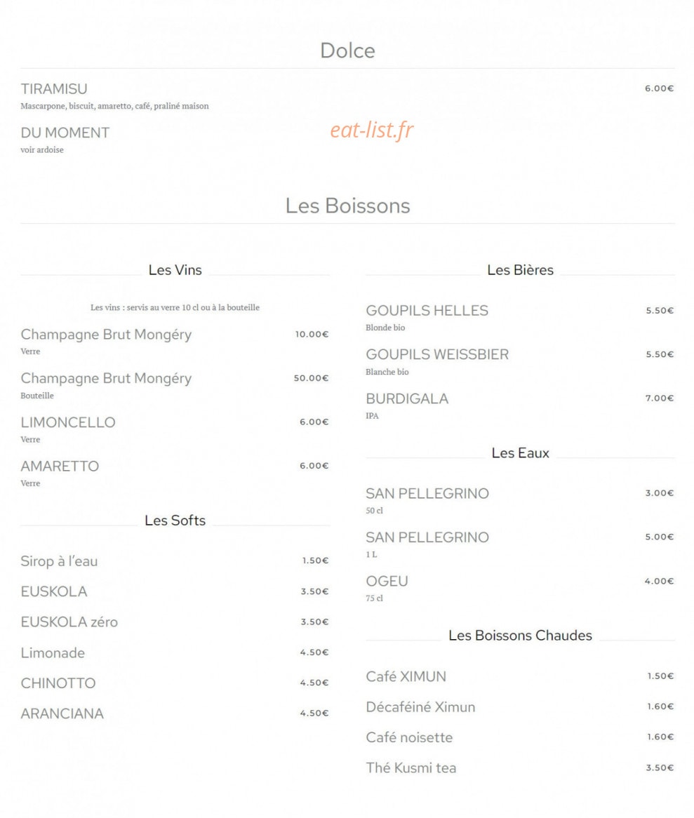 Piuma Pizza — carte page 3