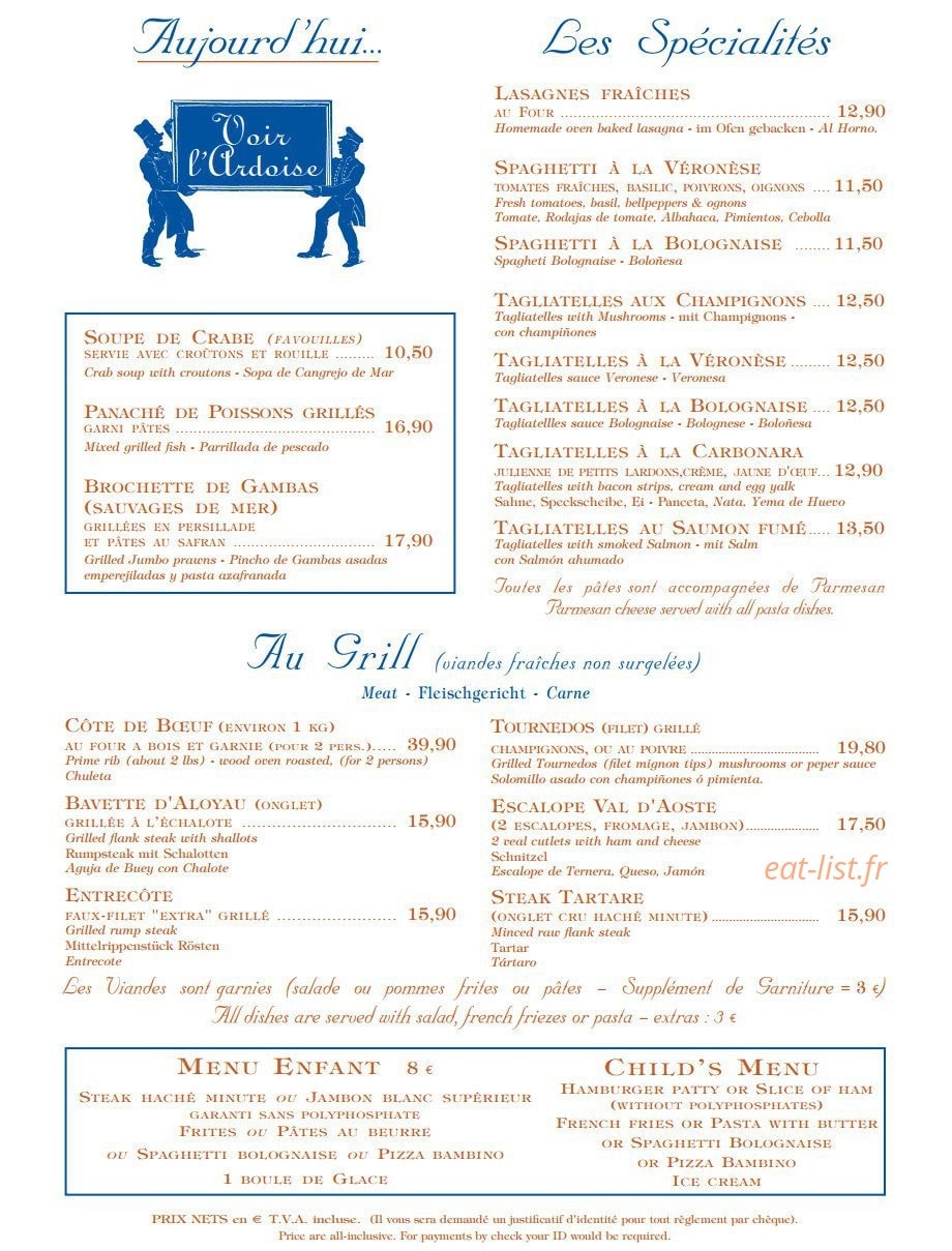 Pizzeria La Trattoria — carte page 2