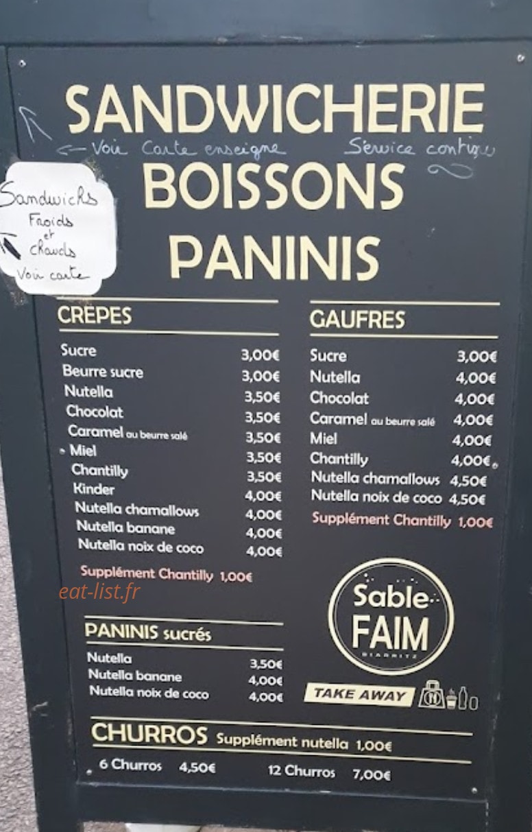 Sable Faim — carte page 1