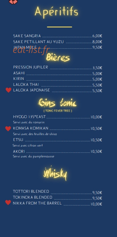 Sakae bistrot japonais — carte page 6