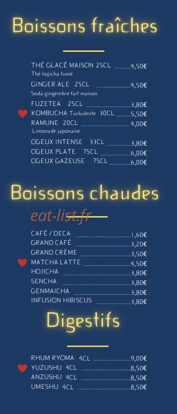 Sakae bistrot japonais — carte page 5