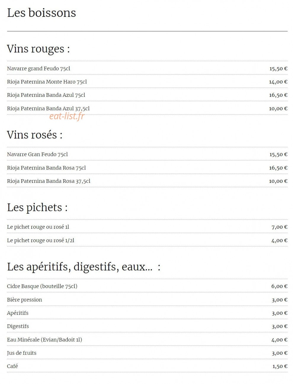 Cidrerie du Fronton — carte page 2