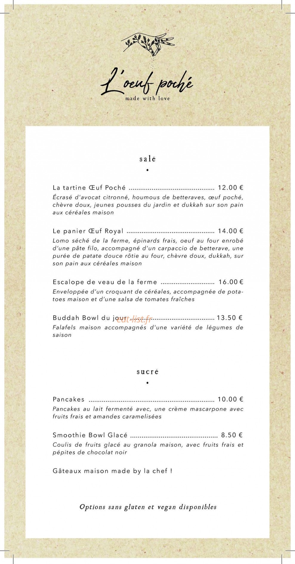 L'Oeuf Poché — carte page 1