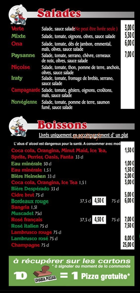 L' uhabia pizza — carte page 3