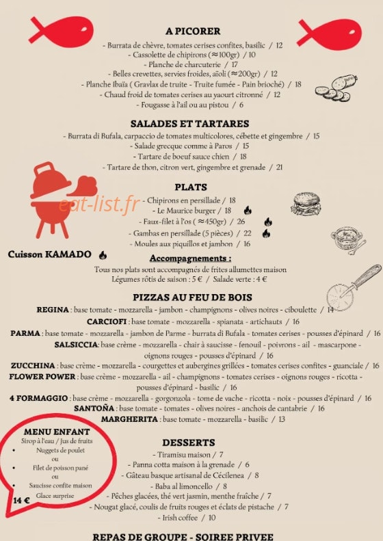 Le Poisson Rouge — carte page 1