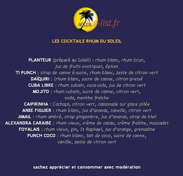 Le Soleil des Antilles — carte page 1