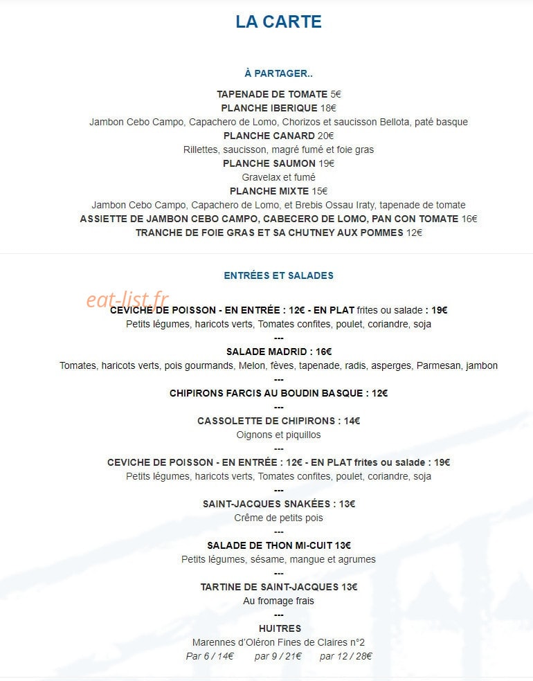 Le Madrid — carte page 1