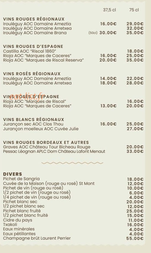 Le Chalet Pedro — carte page 3