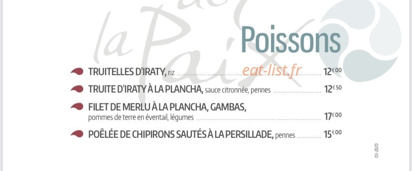 Cafe de la Paix — carte page 9