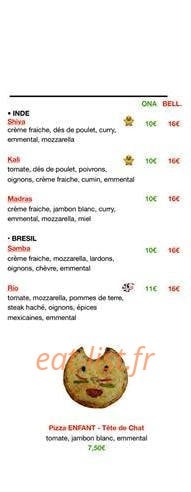 Carte et menu de Ona Garazi à Saint Jean Pied de Port — Les pizzas du monde suite