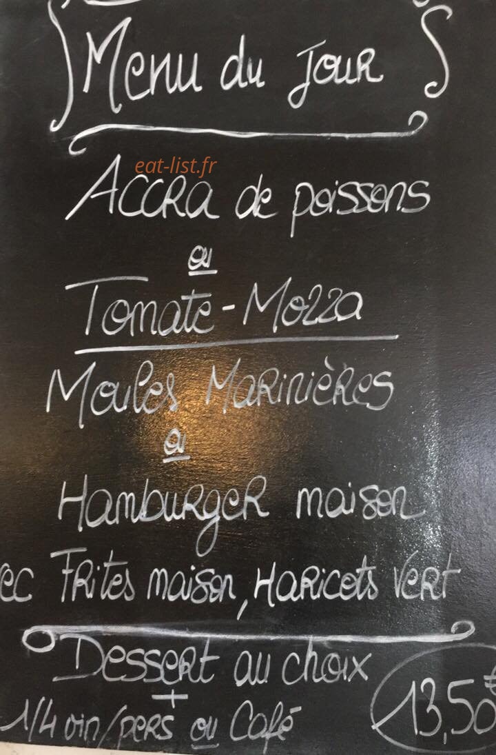 Bistro des oliviers — carte page 1