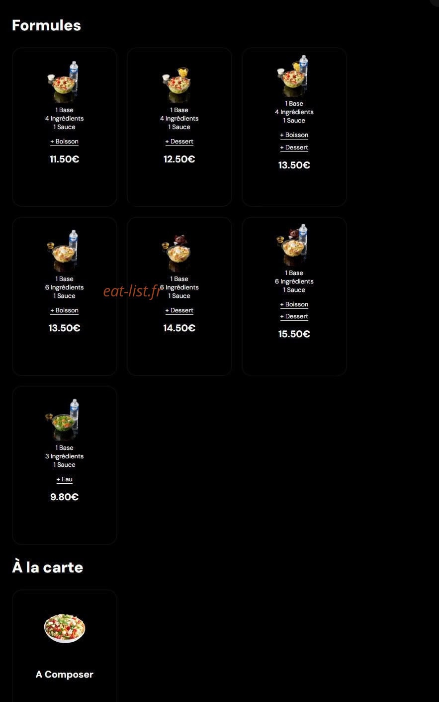 Eat Salad — carte page 1