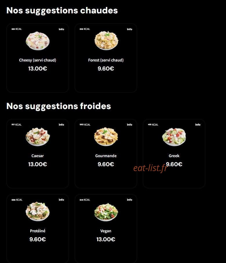 Eat Salad — carte page 4