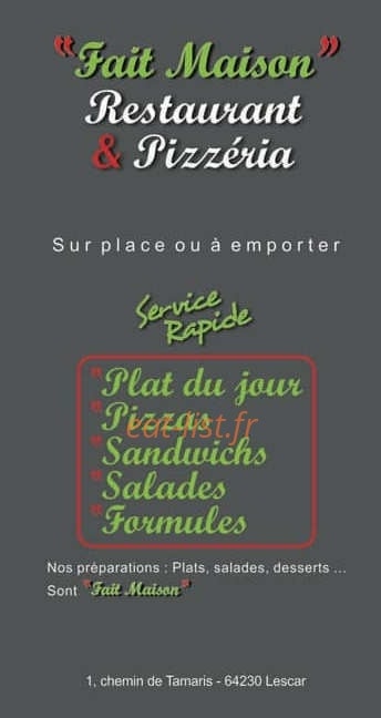 Fait maison — carte page 1