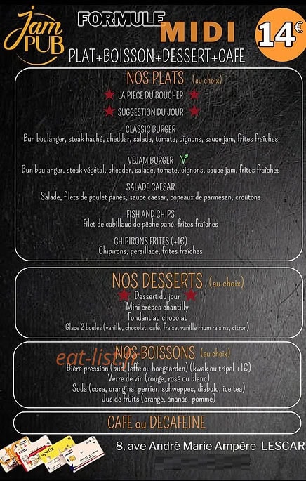 Jam pub — carte page 2