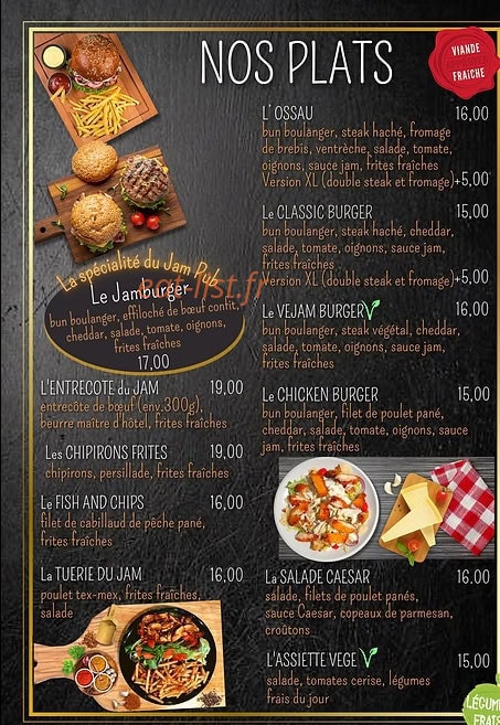 Jam pub — carte page 1
