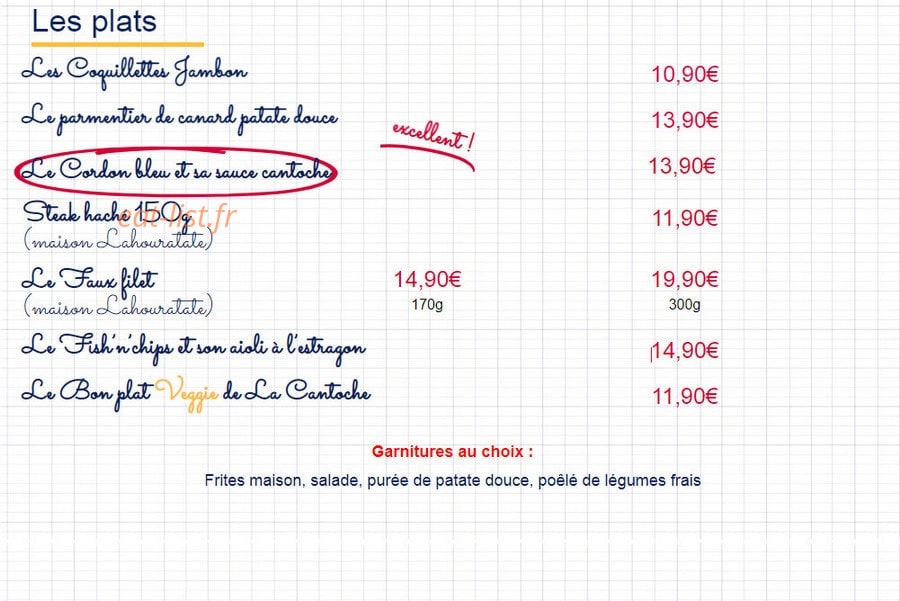 La Cantoche — carte page 2