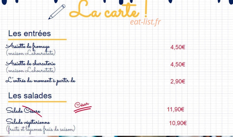 La Cantoche — carte page 1