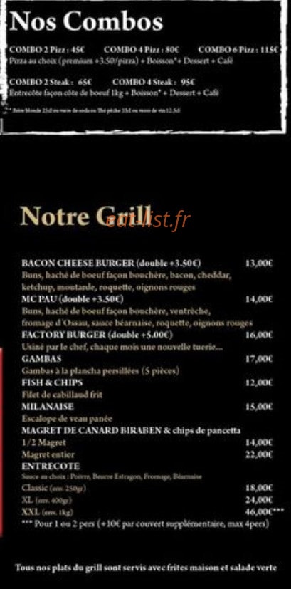 La Factory — carte page 3