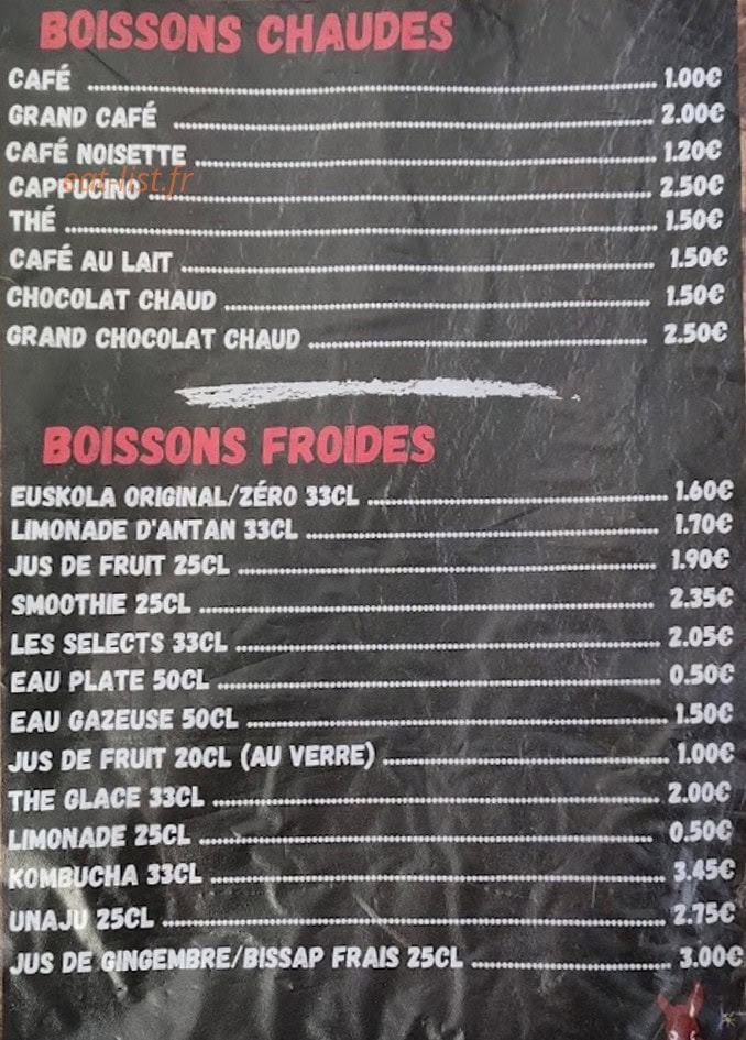Le Bistrot du Village — carte page 3