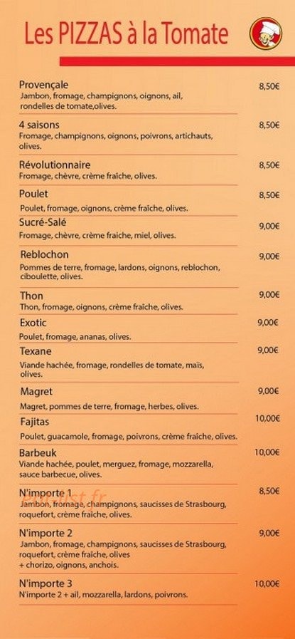Gibus pizza — carte page 3