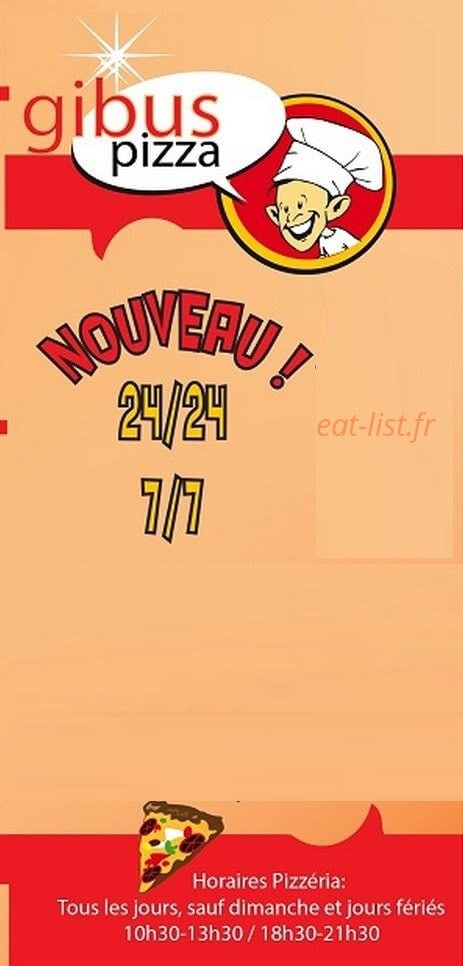 Gibus pizza — carte page 1