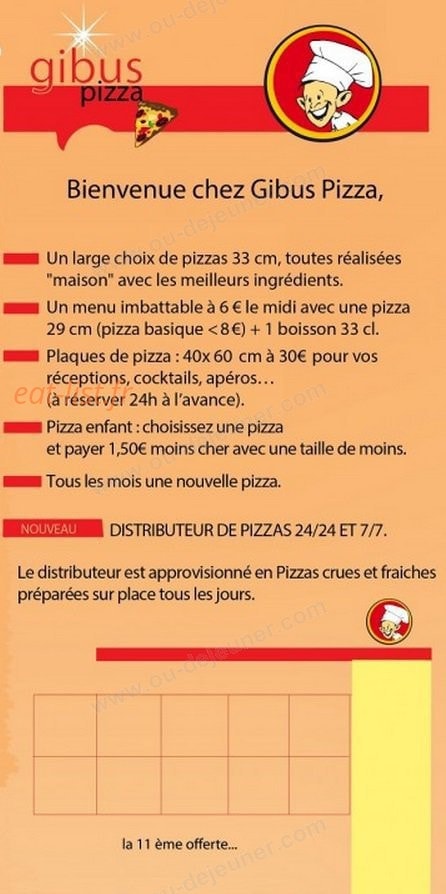 Gibus pizza — carte page 2
