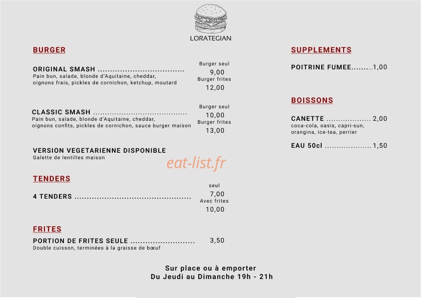 Café Larre — carte page 1