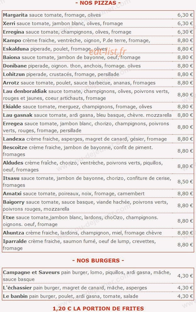 Campagne et Saveurs — carte page 4
