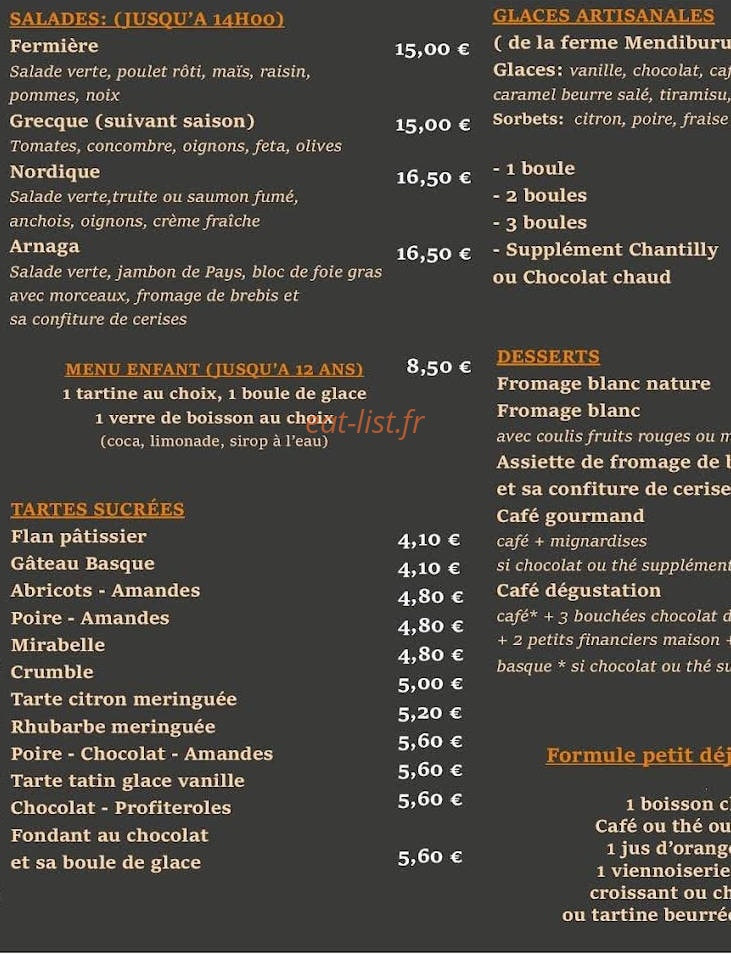 La Petite Pause — carte page 1