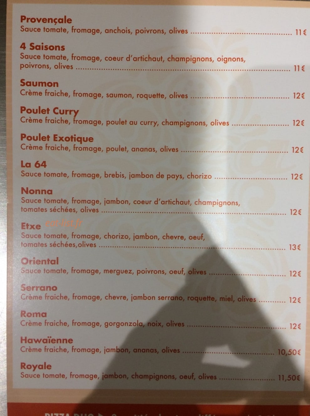 Pizza 64 — carte page 2