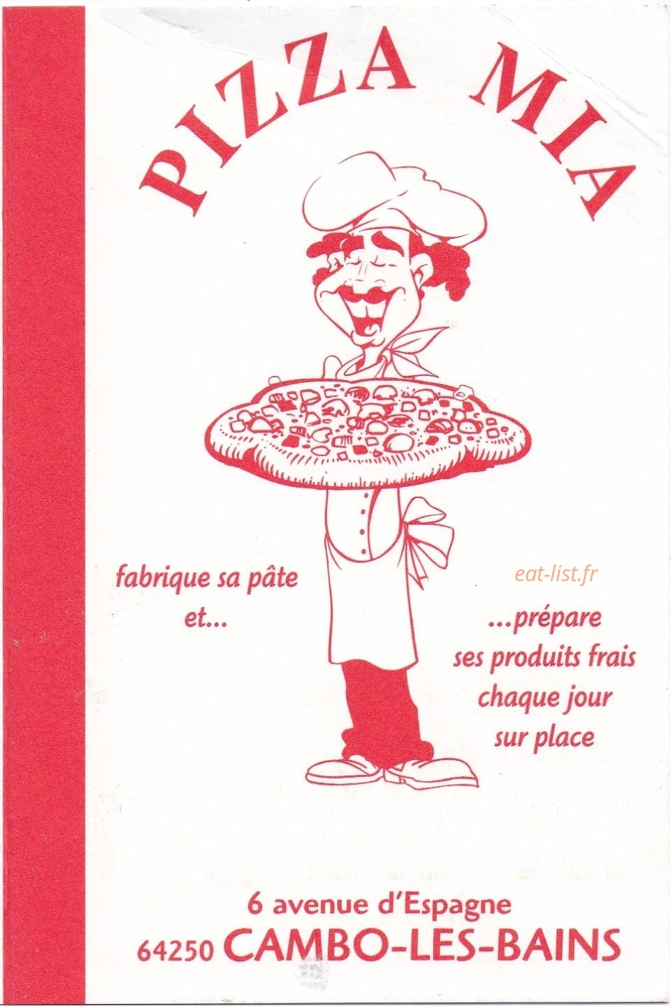 Pizza Mia — carte page 1