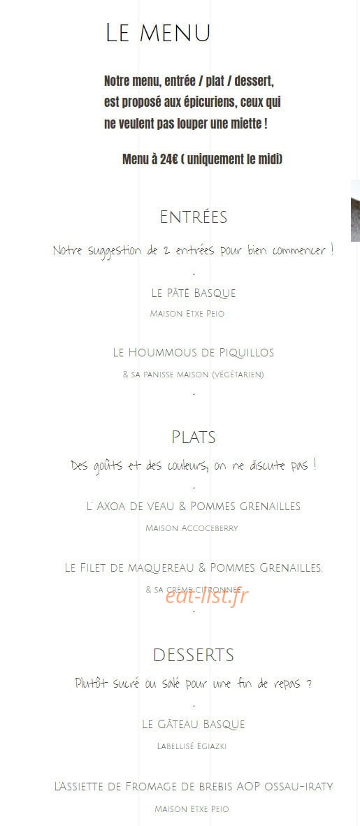 Etchehandia Espelette Menu Et Photos Etchehandia Espelette Menu Et Photos