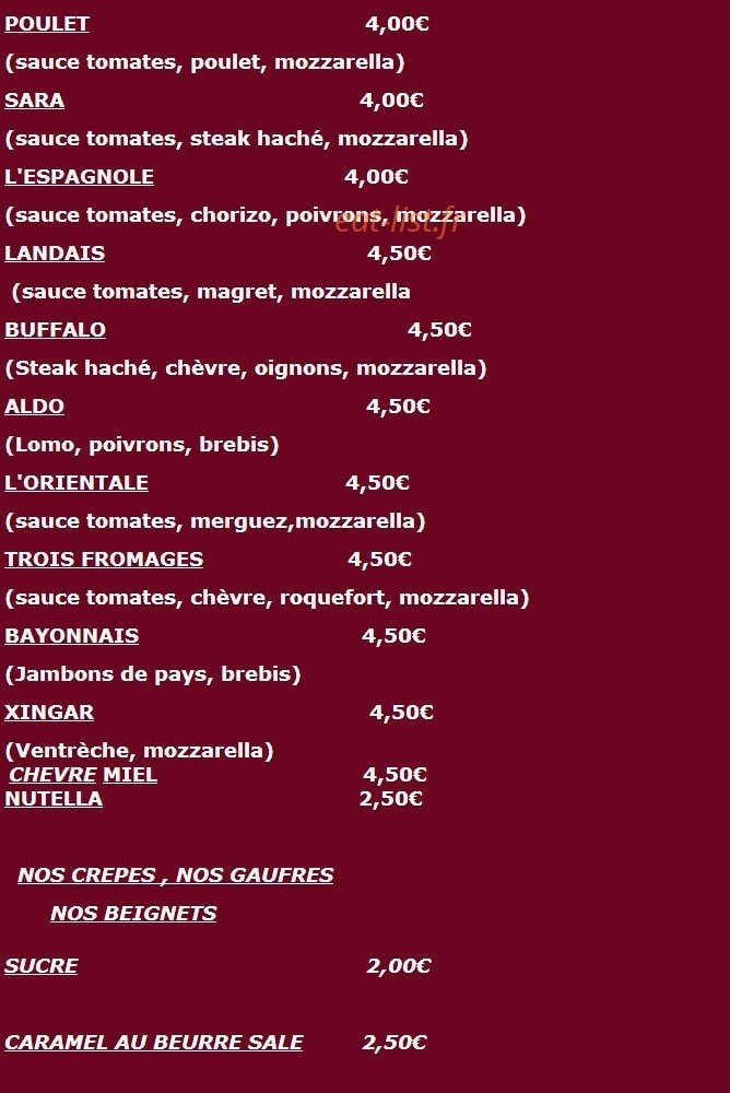Chez Aldo — carte page 5