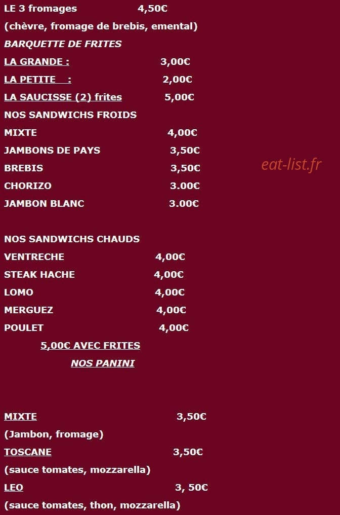 Chez Aldo — carte page 4