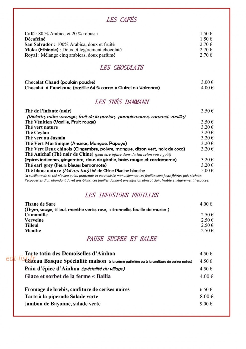 La Maison Oppoca — carte page 2