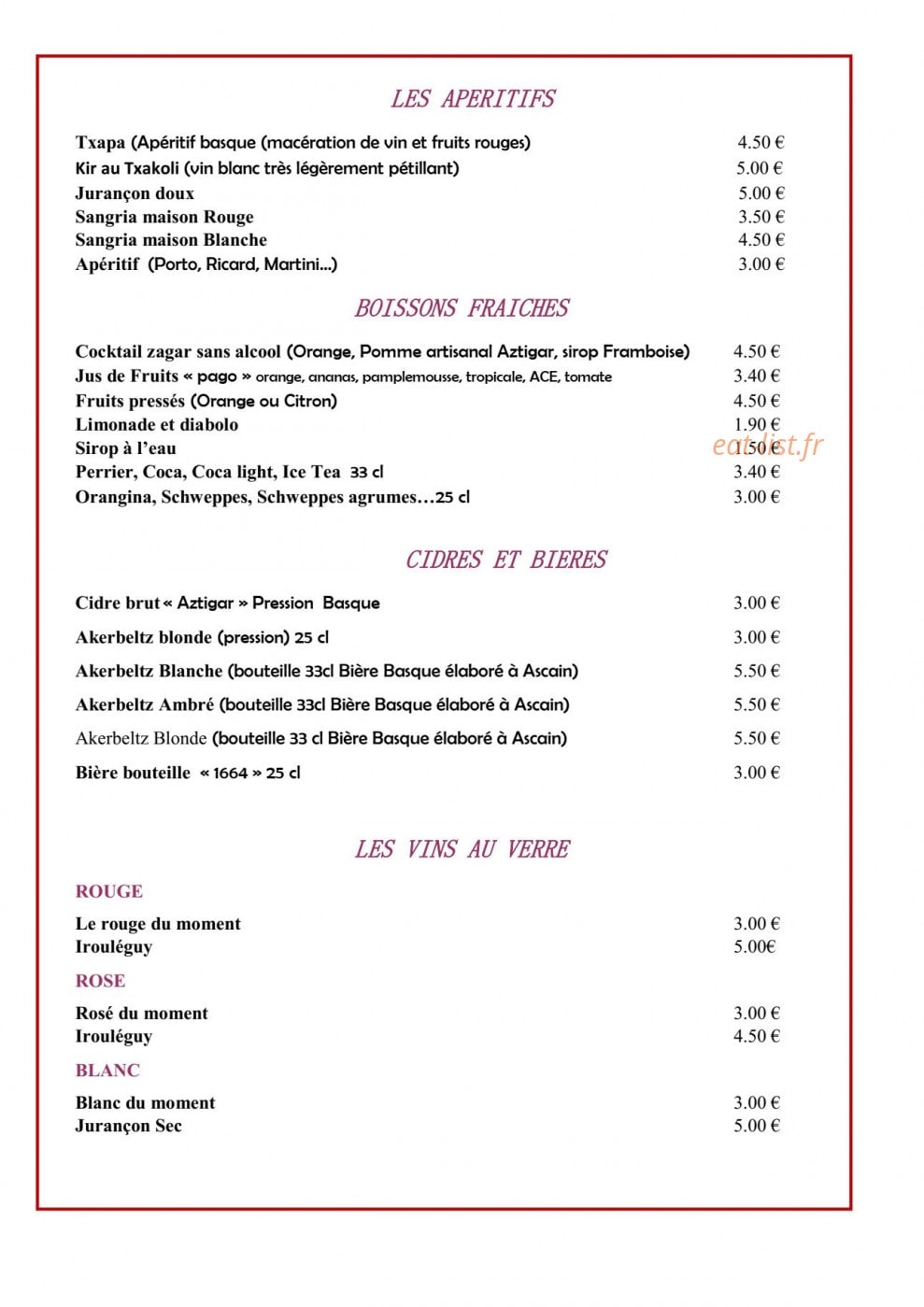 La Maison Oppoca — carte page 3