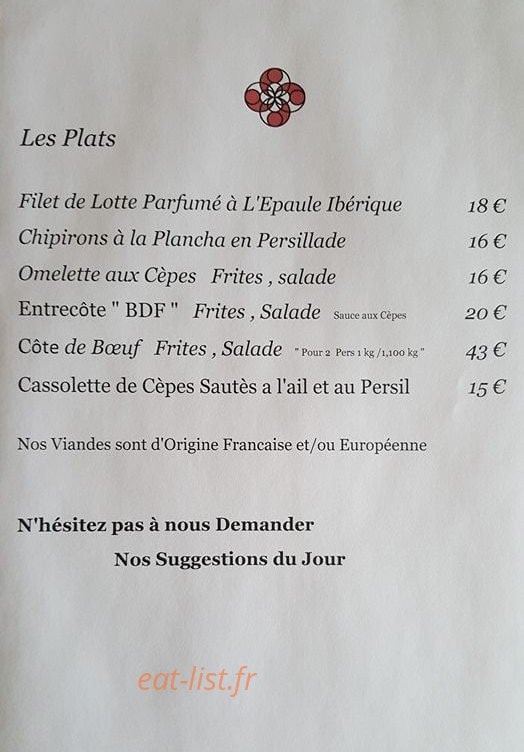 Restaurant Epherra — carte page 3