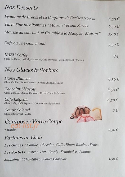 Restaurant Epherra — carte page 4