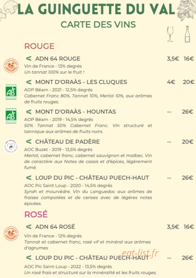 La Guinguette du Val Éveillé — carte page 3