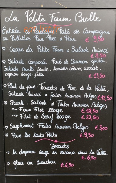 La Petite Faim — carte page 1