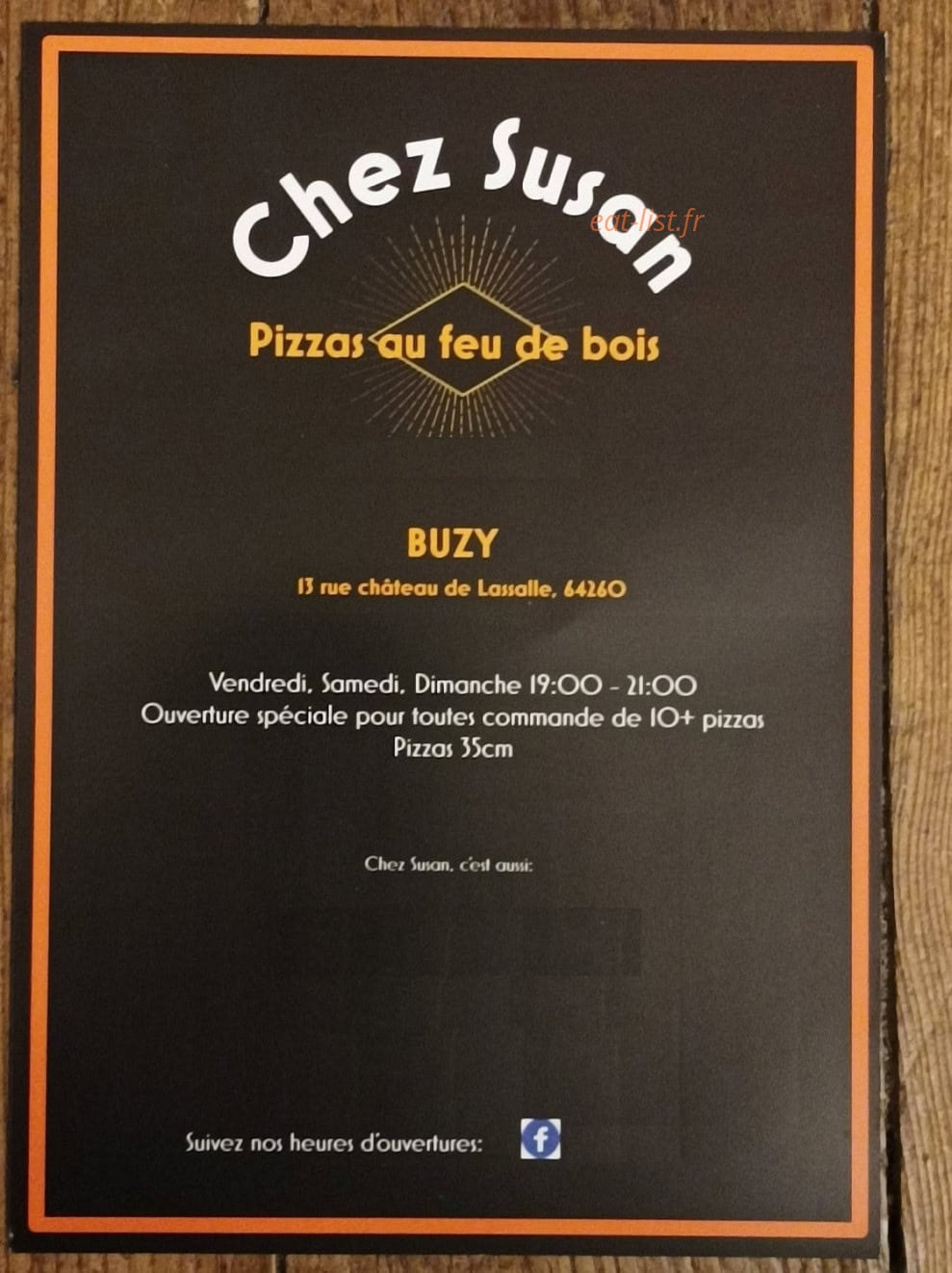 Chez Susan — carte page 1
