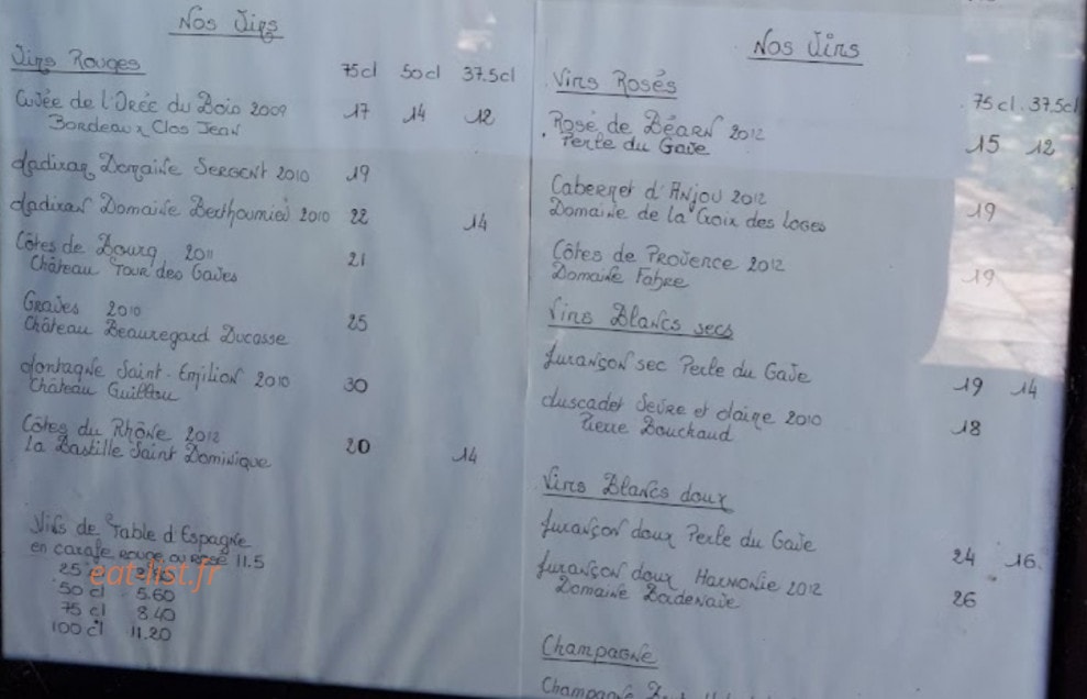 Restaurant L'orée Du Bois — carte page 2