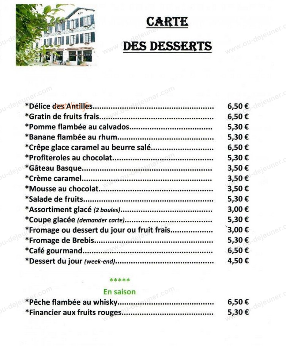 Au Petit Béarn — carte page 3