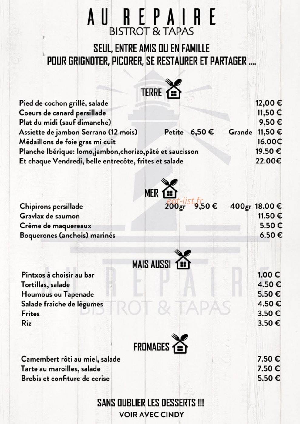 Au Repaire — carte page 1