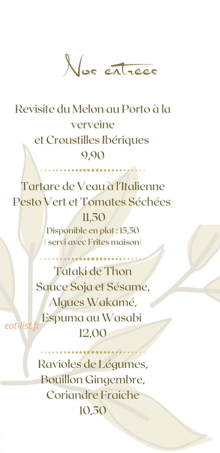 Bistrot 4 Grains — carte page 1