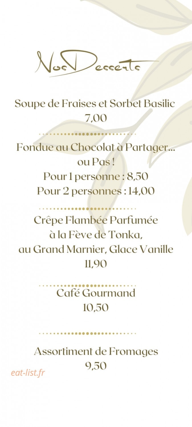 Bistrot 4 Grains — carte page 3