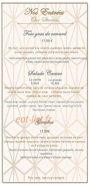 L'Atrium — carte page 1