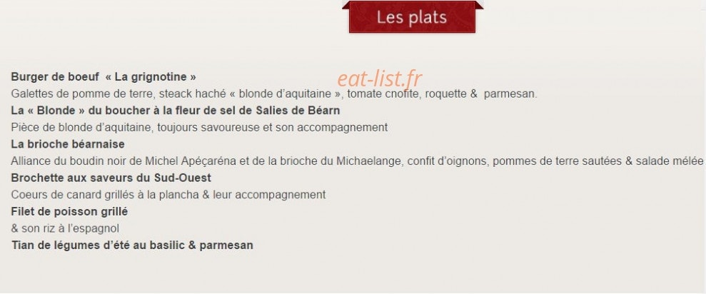 La Grignotine — carte page 2