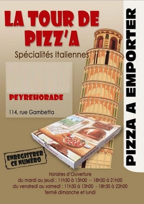 La Tour de Pizz'a — carte page 1